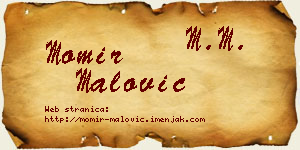 Momir Malović vizit kartica